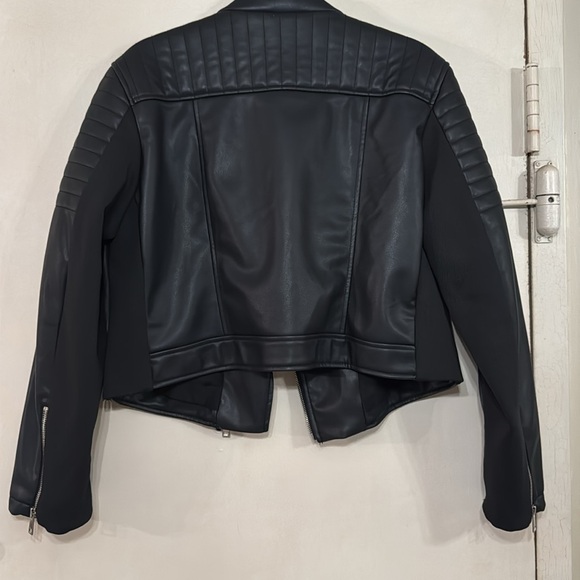 ZARA Black MOTO style pleather ZIP jacket- like new in Sz. XXL - Picture 12 of 16